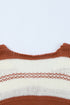 V-Neck Knitted Lantern Sleeve Pullover Sweater